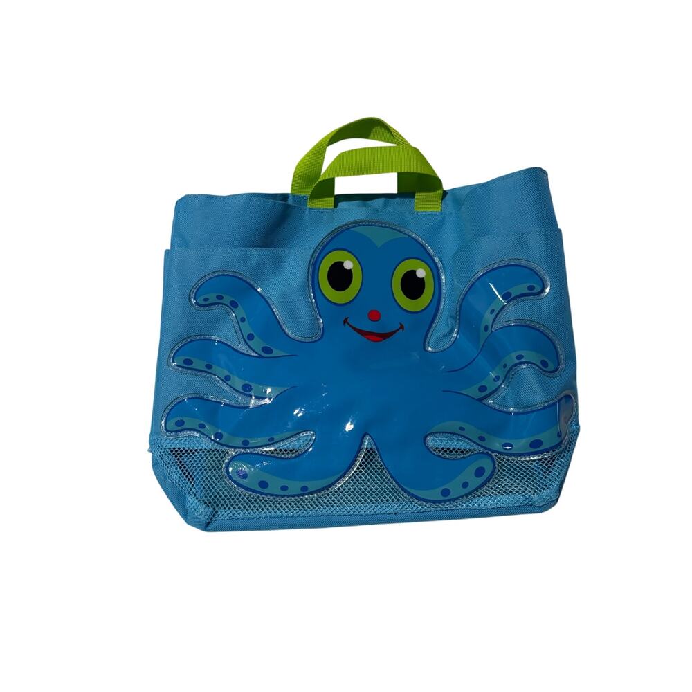 Melissa & Doug turquoise blue octopus beach tote bag like new euc